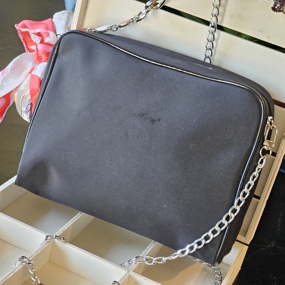 Chanel Black Travel Bag w/Chain Strap & Scarf Added - Picture 10 of 16